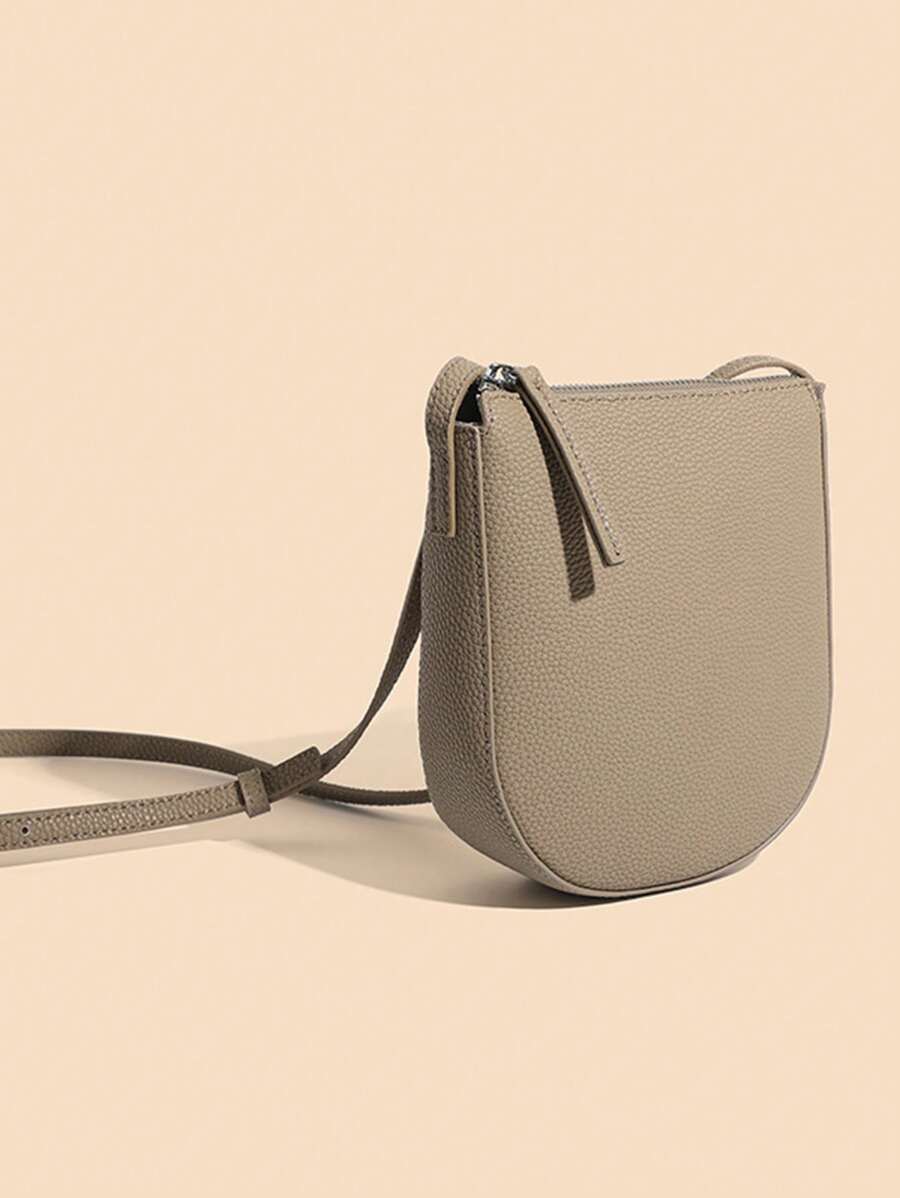 Royal Bagger Mini Crossbody Bag, Genuine Leather Cell Phone Purse, Women's Zipper Saddle Bag