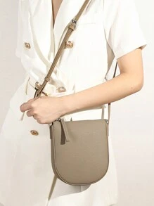 Royal Bagger Mini Crossbody Bag, Genuine Leather Cell Phone Purse, Women's Zipper Saddle Bag