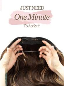 Halo Hair Extensions 12 Inch Invisible Wire Hair Extensions Adjustable Long Wavy Hair Extensions Synthetic Clips In Hairpieces-Brown - Brown - View 5