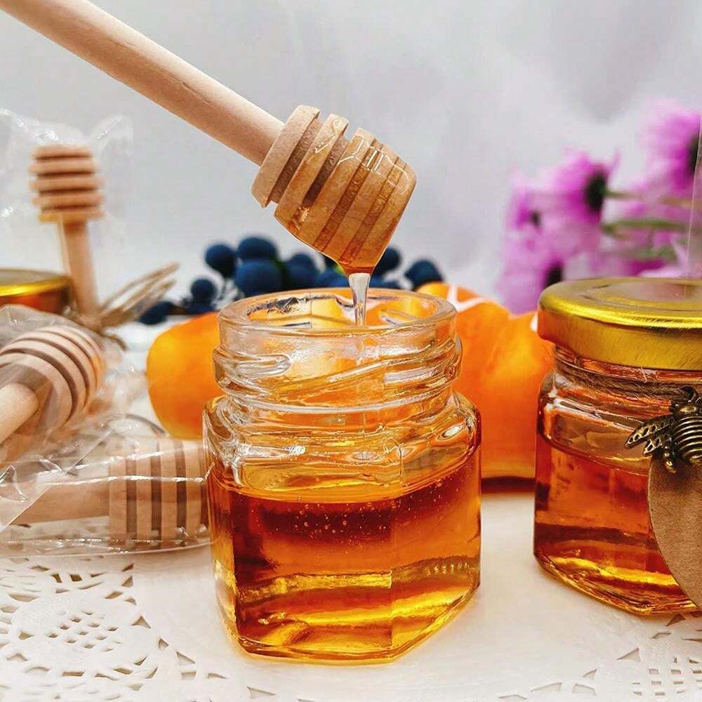 Beinkmake Honey Pot 263g Airtight Glass Honey Jars With 3