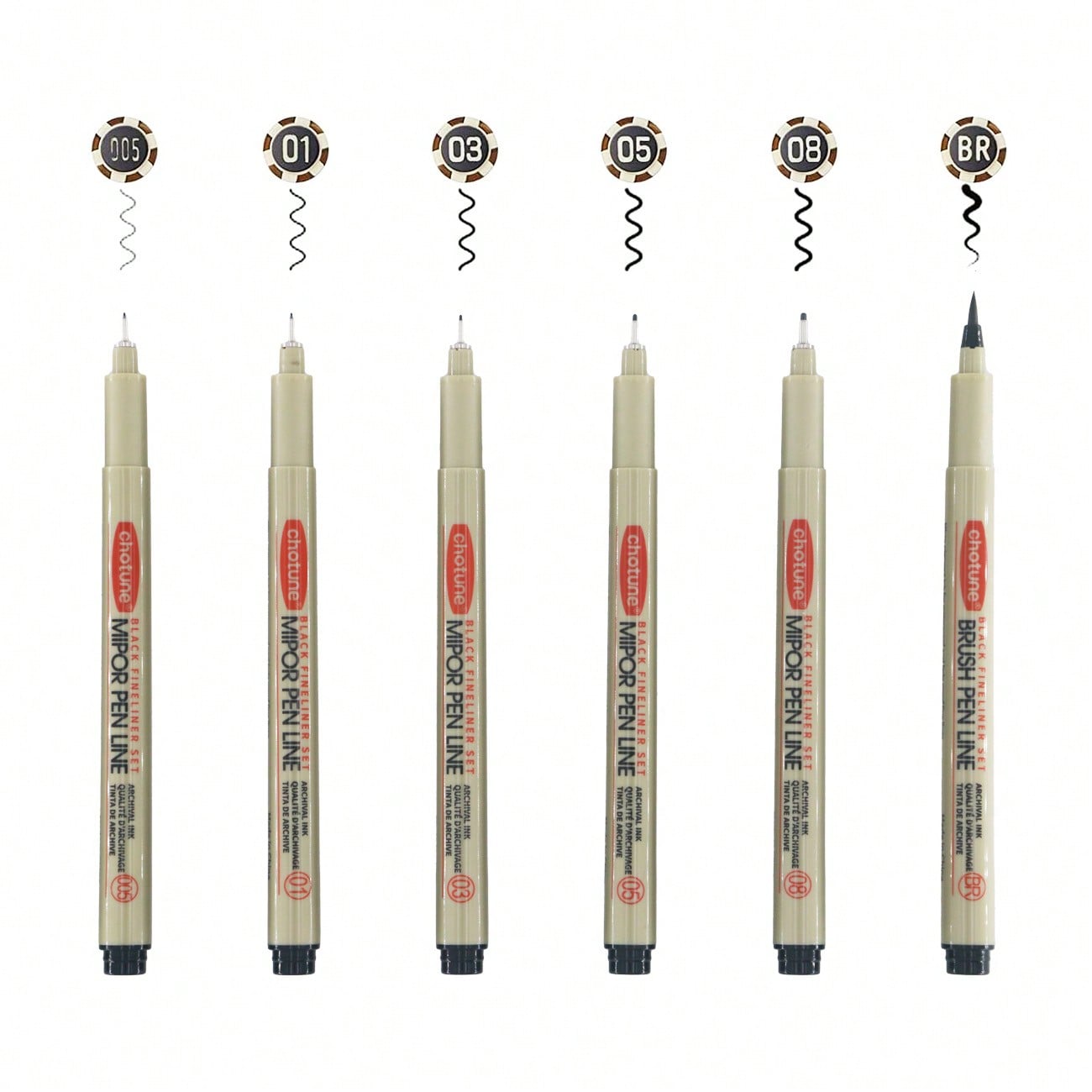 6 piÃ¨ces fineliner Encre Stylos , Noir micro fine Indiquer Dessin Stylos Waterproof Encre Stylos Pour Artiste illustration , Esquisse , Technique
