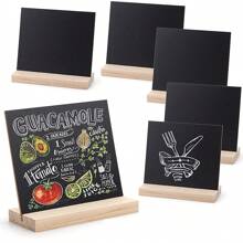 1pc~5pcs China Factory Customized Mini Message Chalkboard Signs Black Board For Family Friends ChildWooden Crafts Small Blackboard Ornaments Message Writing Vertical Display Board Desktop Ornaments Home Decor Back To School Room Decor School Supplies