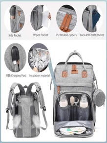 Original Waterproof Maternity Bag Backpack Bottle Holder Diaper Girl Boy - Green - View 5