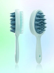 WANMEI 1/2/3件装干湿两用梳子，双齿手柄洗发刷，长柄洗发梳，干湿两用头皮按摩清洁洗发刷，促进头发生长，柔软硅胶头皮清洁刷，干湿两用，返校必备，旅行必备，女士美发配件，梳子