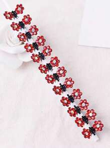 12 stuks bloemen mini-klauwclips, antislip haarclips, glitter strass bloem haaraccessoires voor meisjes