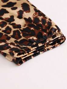 Kids Boys/Girls Matching Pajama Sets With Cartoon Leopard Print Short Sleeve Top And Long Pants, Spring/Summer - Yellow - View 5