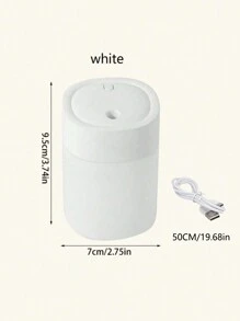 1pc White/Pink USB Powered Mini 200ML Humidifier With Colorful Night Light, Tabletop Decorative Lamp