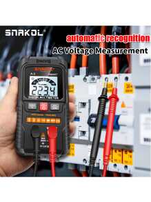 SNAKOL A1數字萬用表智能自動量程600V 4000計數測試儀表歐姆赫電容REL True RMS AC DC電壓DMM測試儀自動關機零火線識別 - 黑色 - 查看 1