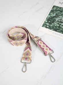 120cm复古风菱格包带配件单肩斜跨背包替换带刺绣提花彩色可调节宽肩带 - 彩色 - 查看 4