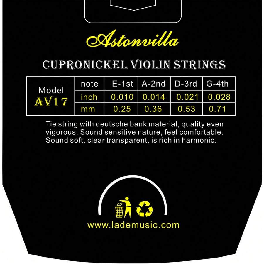Violin Strings Stainless 4pcs Set A E D G Violin Parts Accessories High