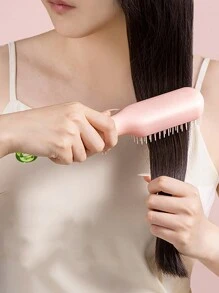 Hair Brush Self-Cleaning, Self-Cleaning Anti-Static Detangling Massage Comb, One-Pull Clean Scalable Rotate Lifting Self Cleaning Hairbrush Hair Styling Tools - Multicolor - View 2