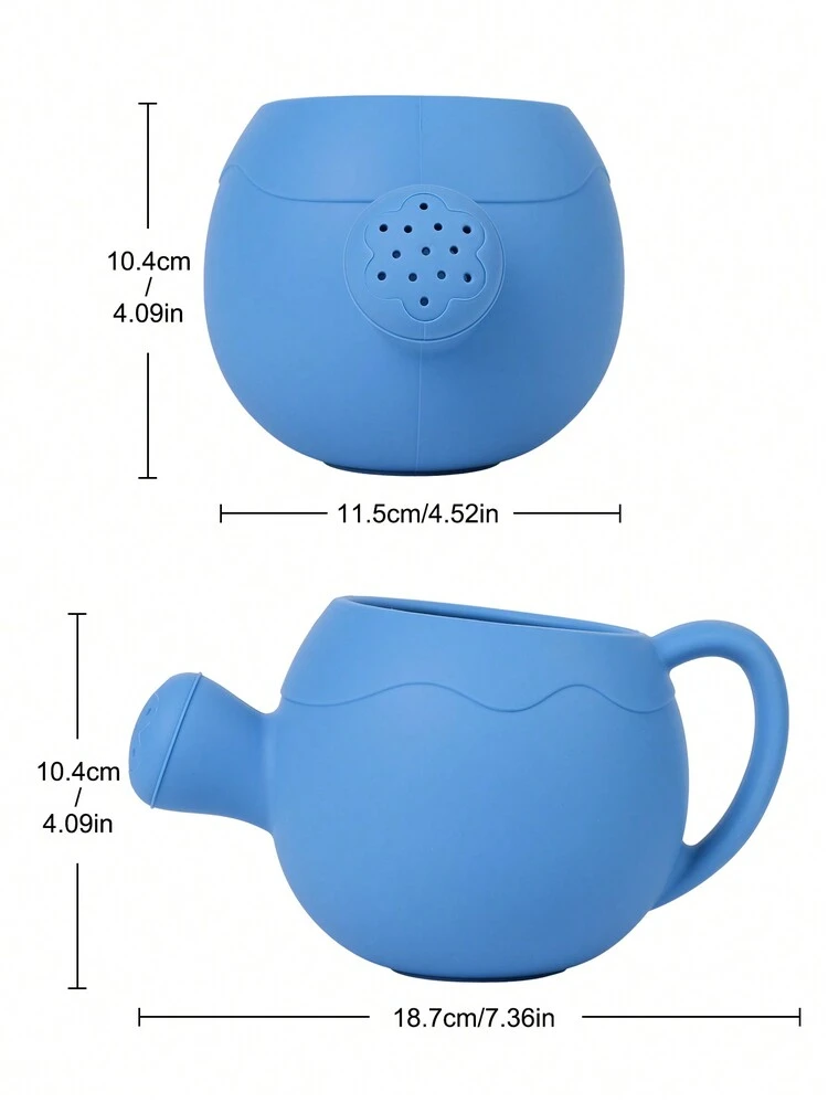 1pc Silicone Watering Can Bath Toy, Beach Toy - Blue - View 8