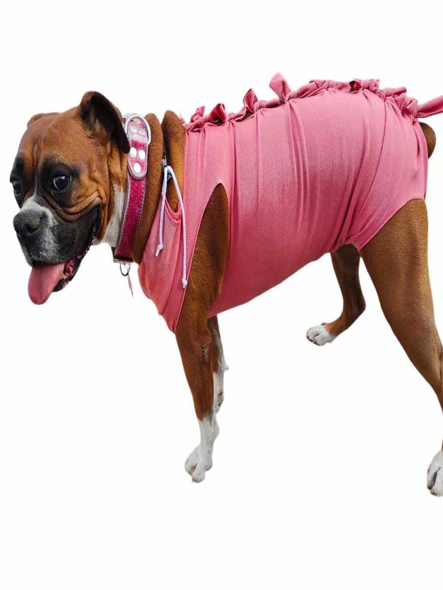Faja Postoperatoria Para Perros Medianos y Grandes , Traje De Recuperacion Para Mascotas Medianas y Grandes , Sustituto Del Collar Isabelino Para Heridas Abdominales En Perros , Body Post Cirugia Para Animales Grandes  , Traje de Recuperacion Para Perros y Perras Castradas - Rosa coral - Ver 1