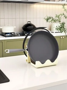 1pc PET Pot Storage Rack, Flat Bottom Pot Organizer, Can Hold Spatulas, Lids, And Other Kitchen Utensils, Sink Side Shelf Rack For Home Use - Multicolor - View 9