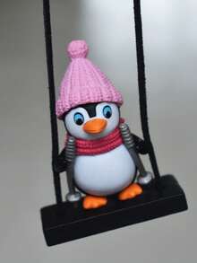 1 pieza Colgante de pingüino rosa adecuado para decoración de coche - Negro - Ver 5