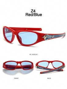 Kính thời trang Y2K ôm sát mặt dành cho nam, kiểu dáng oval tối màu, phong cách tương lai, màu đen, thể thao, ngôi sao. - màu đen - Xem 4