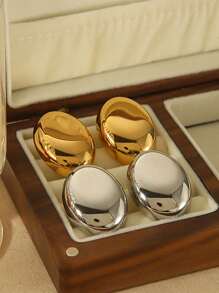 2 Pairs Of Fashionable Pimple Earrings, Women's Stainless Steel Ear Studs In Ins Style