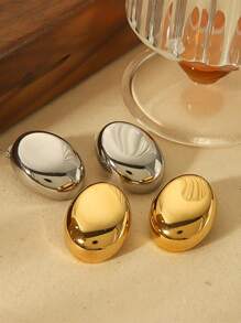 2 Pairs Of Fashionable Pimple Earrings, Women's Stainless Steel Ear Studs In Ins Style