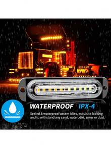 New Design 1pc 10LED Car Side Light 9-30V Ultra-Thin Motorcycle Rear Lights Truck Side Lamp - Yellow - View 5