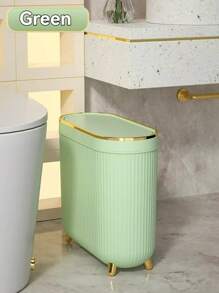1 pieza Papelera de 12 litros con pedal, basurero de baño, cubo de basura dorado impermeable para el inodoro con tapa, suministros para el hogar y la oficina, bolsa de basura, decoración de otoño para el baño, organizador de baño, de vuelta a la escuela