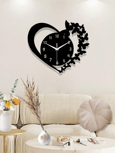 Pc, Zwart Love Acrylic Wand Clock, Creative Silent Living Room, Bedroom, Room ation, Home Kitchen, Office ation. Loved Ones Friends.,Home ,Room Birthday Graduation Klok Bedroom Dormitory Back To School