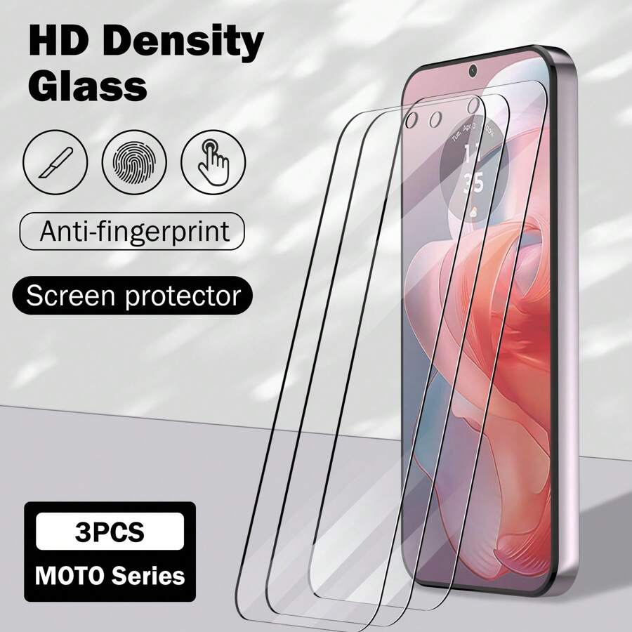 3Packs Screen Protector For Moto, 9h Hardness, Scratch Resistant Explosion-Proof Tempered Glass Glass Film Compatible With Moto - Clear - View 1