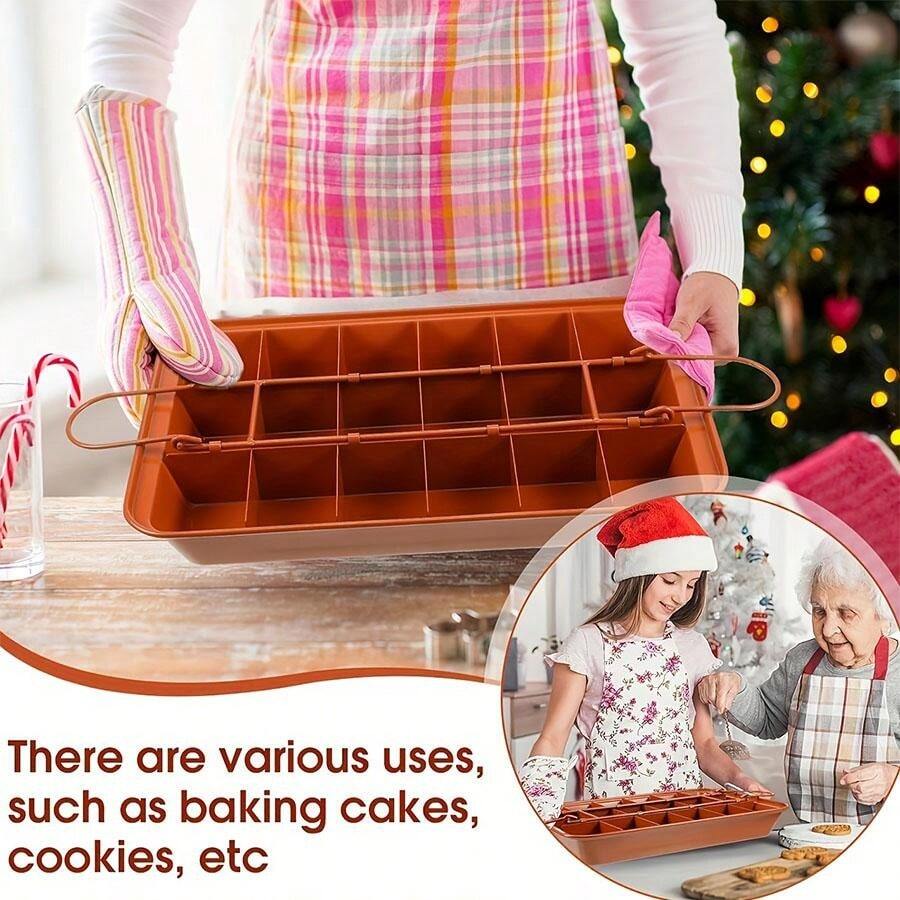 1 Set Brownie Pan With Dividers Baking Tray Bite Size Baking Steel