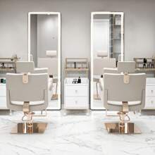 Sweetcrispy Full Length Mirror With LED Lights, 64"X21" Lighted Floor Standing Mirror With Stand, Full Body Mirror Dimming & 3 Color Lighting ,Full Length Mirror With Aluminum Frame And Polished Glass For Bedroom