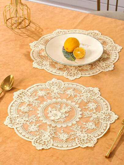 1 件/2 件全新网状蕾丝刺绣镂空餐垫