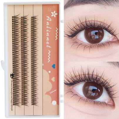 anlinnet 120 簇独立睫毛簇 0.07 毫米 W 形自然簇睫毛，8-14 毫米持久睫毛簇，睫毛簇，独立睫毛，睫毛，假睫毛