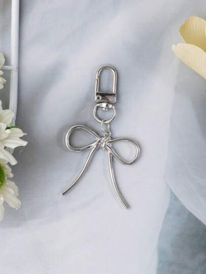 1pc Elegant Bow Keychain Pendant, Girls Accessories, Fashionable Ornament, Gift For Her