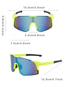 1 chiếc kính thời trang thể thao một mảnh phong cách Y2k màu xanh lá cây dành cho nam dành cho các hoạt động ngoài trời như trượt tuyết, phụ kiện kính râm đi đường, phụ kiện đi biển - Nhiều màu - Xem 4