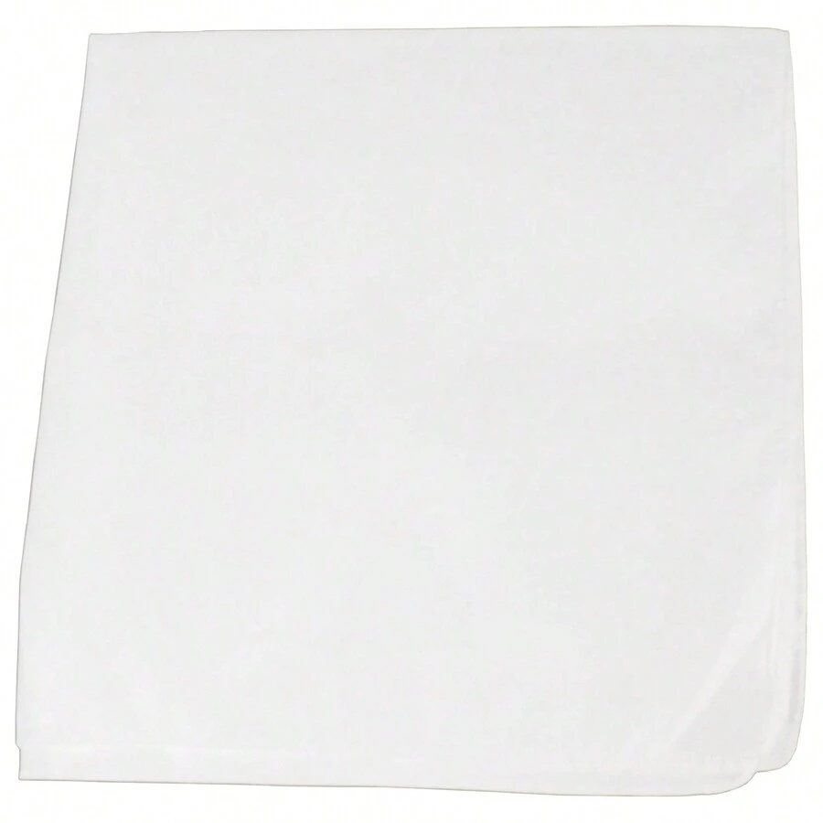 Balec Pack Of 2 Extra Large Cotton Bandanas 27x27 Inches Solid Colors Unisex - White - View 1