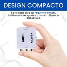 Adaptador Conversor Entrada Rca Av Para Saída Vga Áudio Vídeo 1080p Av2vga - Branco - Visão 3