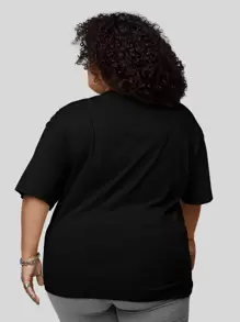 Plus Size T-Shirts - Black - View 3
