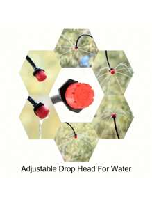 Garden Drip Irrigation System Accessories Set, Including 4/7mm Pipe Connectors, Red Dripper, Tee Joints, Capillary Tube Fixing Rods And 1/4in Barb Drip Irrigation Fittings - Red - View 8