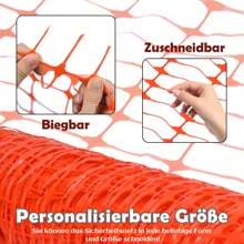 LILIIN Electric Fence 1 X 30 M/1 X 50 M/1 X 80 M, Orange/Green, Chicken Fence, Plastic Protective Net, Multifunctional Perimeter Fence, Poultry Net - Orange - View 2