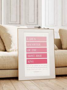 SURELIFE 1 Câu Kinh Thánh Màu Hồng Tôi Là Con Gái Của Vị Vua Cao Cấp Nhất In Nghệ Thuật Treo Tường Tranh Canvas Cho Phòng Khách & Phòng Ngủ Trang Trí Nhà Cửa Lễ Hội Quà Tặng Cho Cô ấy - Nhiều màu - Xem 6