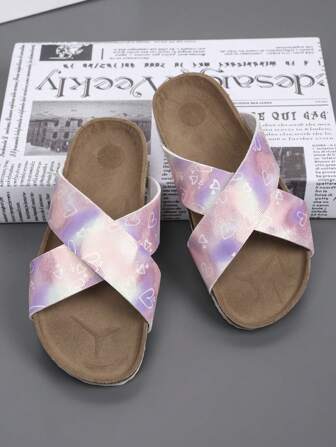 Kids' Cork Buckle Sandals, Low-Top Butterfly Slippers With Flat Heel, Versatile, Comfortable And Stylish