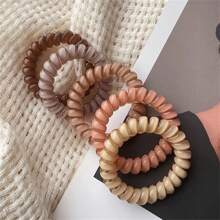 Set de 5 ligas para el cabello en espiral de unicolor, ligas de pelo elásticas, bandas de goma, accesorios de pelo para mujeres - multicolor - Ver 2