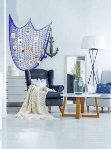 1 cái Lưới đánh cá phong cách Địa Trung Hải trang trí tiệc bãi biển chất liệu lưới sợi lưới trang trí thủ công, phụ kiện tiệc lưới đánh cá theo chủ đề hàng hải trang trí lưới đánh cá trang trí lưới cướp biển biển quà tặng trang trí sinh nhật tốt nghiệp - Màu xanh lam - Xem 5