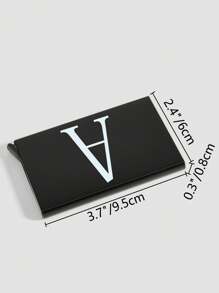 1 件超薄卡片盒玫瑰金首字母名称 A 到 Z 图案钱包 ID 银行极简主义薄铝金属钱包银行卡盒女士钱包男士金属 S 收纳盒卡夹钱包名片夹信用卡夹男士迷你钱包卡片钱包射频识别钱包