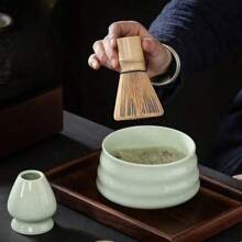 4 件套易于清洁的抹茶茶具套装，带工具架，包括碗、搅拌器、勺子，是仪式的绝佳礼物，传统日式装饰，抹茶套装回到学校 - A - 查看 6