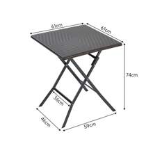 LIVINGANDHOME Living And Home Square Rattan Folding Outdoor Bistro Table Black - Black - View 8