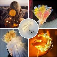 30/20/12/5/3/1 Pack & 3 Modes] Fairy Lights Battery Powered 7FT 20LED Twinkle Lights Battery Mini Lights Small LED String Lights Waterproof Silver Wire For Indoor Mason Jar DIY Wedding Christma Decor,Room Decor,Bedroom,Room Decoration,Fairy Lights, - Yellow - View 6