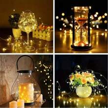 30/20/12/5/3/1 Pack & 3 Modes] Fairy Lights Battery Powered 7FT 20LED Twinkle Lights Battery Mini Lights Small LED String Lights Waterproof Silver Wire For Indoor Mason Jar DIY Wedding Christma Decor,Room Decor,Bedroom,Room Decoration,Fairy Lights, - Yellow - View 5