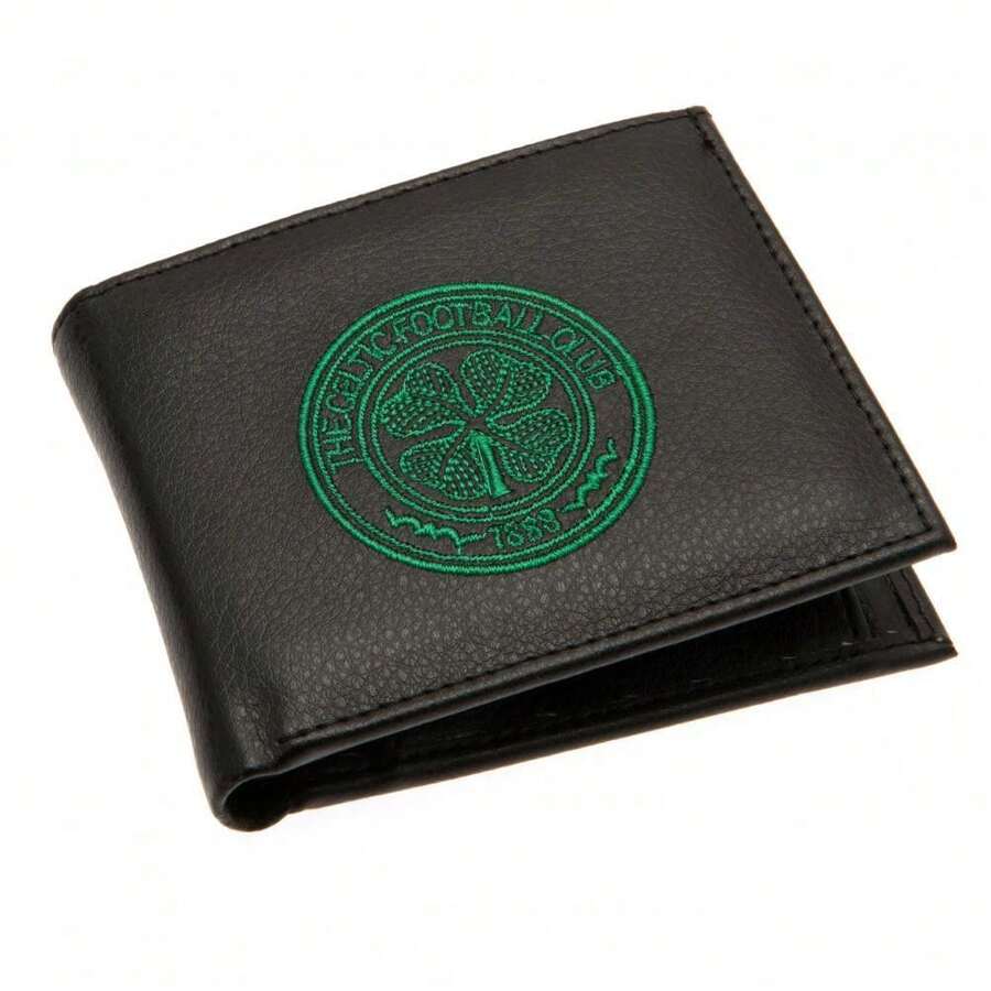 Celtic FC Embroidered Wallet (Black/Green) - 01 Matt Black - View 1