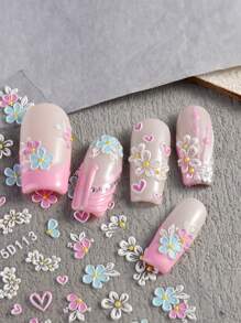 2 Tờ Hình Dán Móng Tay 5D Hoa Nhiều Màu Sắc Hình Bướm Hoa Hồng Mùa Xuân Hè Hình Dán Móng Tay Macarone Nghệ Thuật Trang Trí Móng Tay Tự Làm Phụ Kiện Làm Móng - Nhiều màu - Xem 6