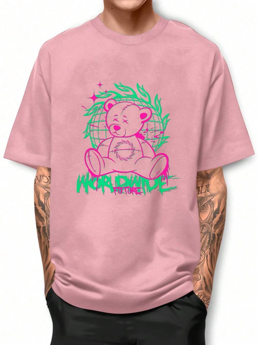 Men T-Shirts - 淺粉色 - 查看 1