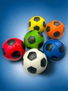 Pelota de espuma, balón mini de espuma de 12 cm con diseño de fútbol - Blanco - Ver 2